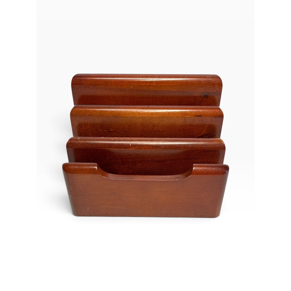Eldon Wood Letter Sorter Desk Organizer Brown 3-Slot Tiered